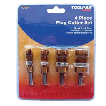 Plug Cutter Set 4 Piece Toolpak  